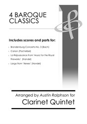 4 Baroque Classics - clarinet quintet bundle / book / pack
