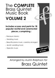 Complete Brass Quintet Music Book Volume 2 - pack of 18 essential pieces: wedding, baroque, operatic